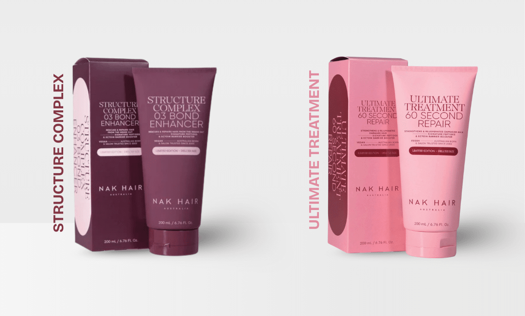 Hair treatment products comparison display