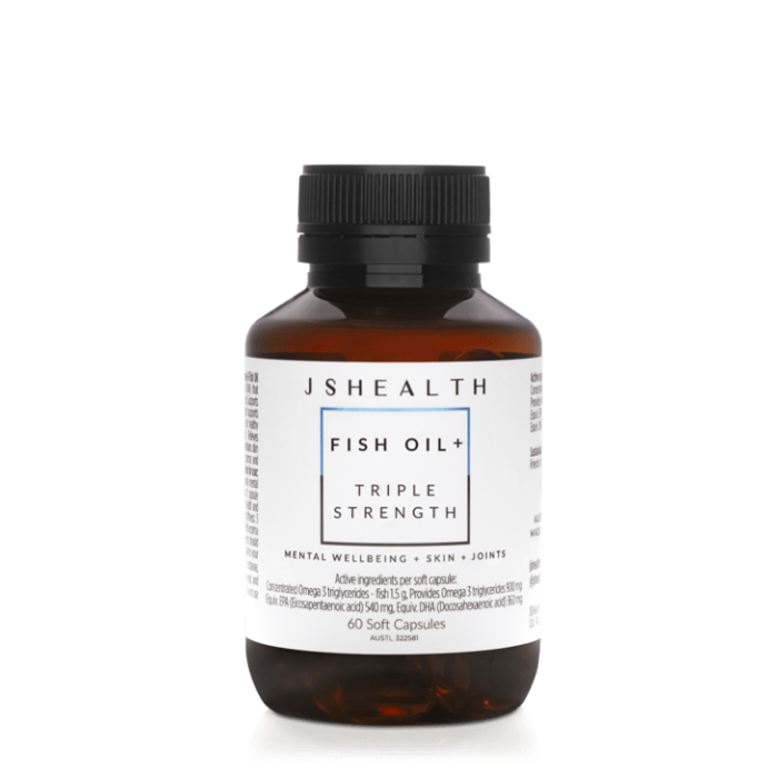 JSHealth FISH OIL TRIPLE STRENGTH MENTAL WELLBEING+SKIN+JOINT CAPSULES