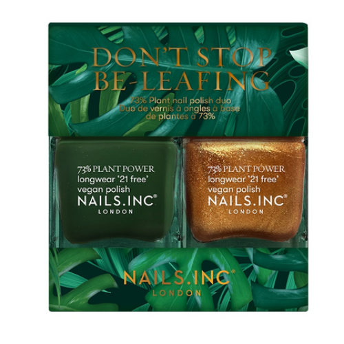 Nails inc Don't Stop Be-Leafing Plant Based Vegan Nail Polish Duo