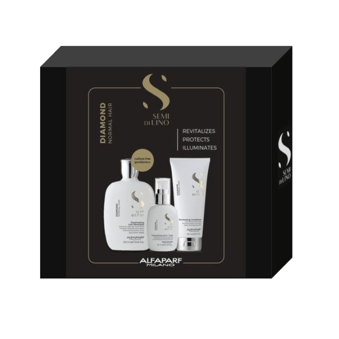 Alfaparf Semi Di Lino Diamond Illuminating Trio Pack with Conditioner