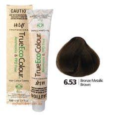 True Eco Hair Colour Creme 6-53 Bronze Metallic Brown