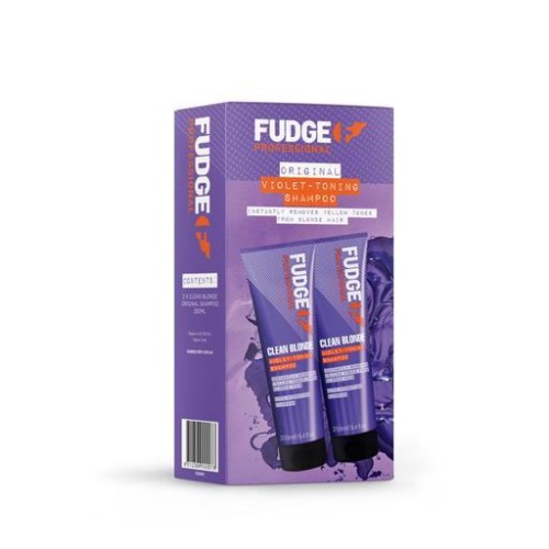Fudge Original Violet-Toning Clean Blonde Shampoo Duo