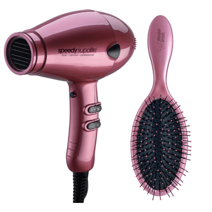 Speedy Supalite Blush Hair Dryer & Wonder Brush Duo Pack