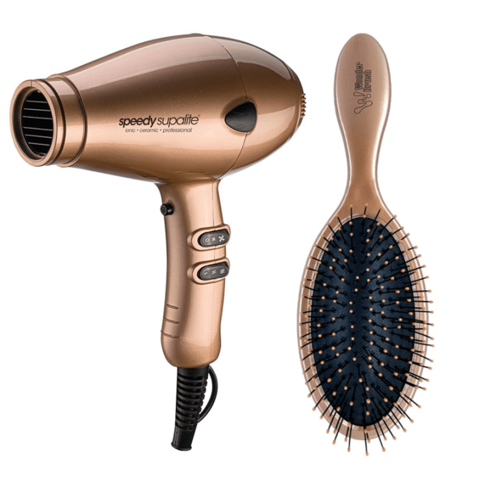 Speedy Supalite Rose Gold Hair Dryer & Wonder Brush Duo Pack