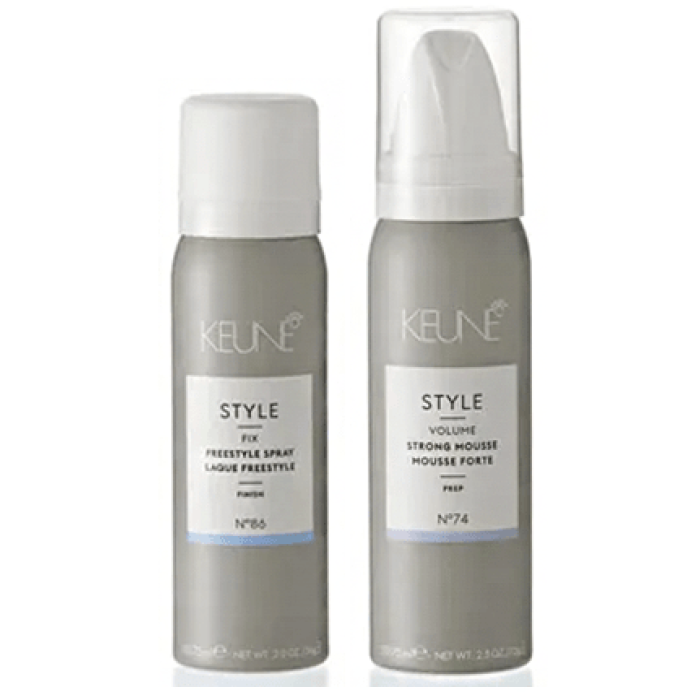 Keune Strong Mousse & Freestyle Spray Mini Duo