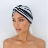 Louvelle Amelie Shower Cap in Monochrome Stripe Louvelle Amelie Shower Cap in Monochrome Stripe