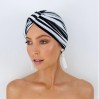 Louvelle Amelie Shower Cap in Monochrome Stripe