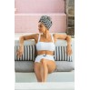 Louvelle RIVA Hair Towel Wrap in Monochrome Stripe