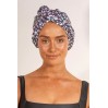 Louvelle RIVA Hair Towel Wrap in Denim Leopard