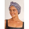 Louvelle RIVA Hair Towel Wrap in Denim Leopard