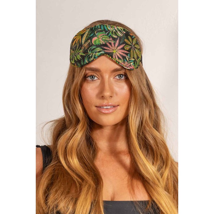 Louvelle Chloe Eye Mask in Tropical Leaves