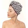 Louvelle RIVA Hair Towel Wrap in Monochrome Stripe