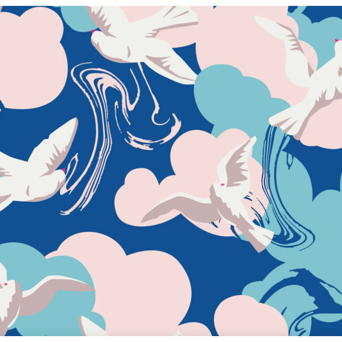 Louvelle Amelie Shower Cap in Bluebird Days