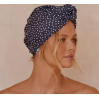 Louvelle Dahlia shower cap - French Navy Polka Dot