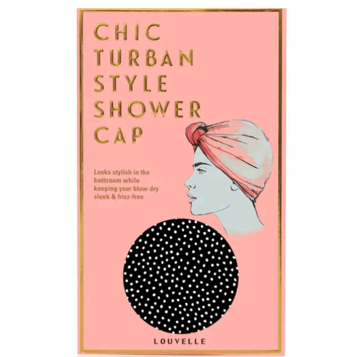 Louvelle Dahlia shower cap - French Navy Polka Dot