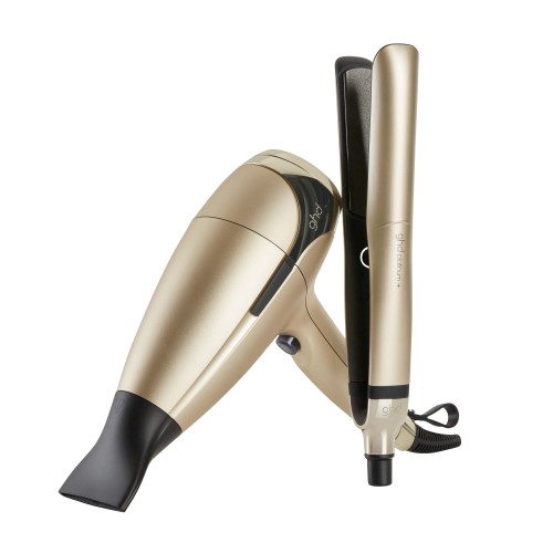 ghd platinum+ and helios deluxe gift set in champagne gold