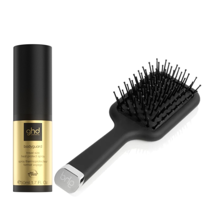 ghd Mini Couple - Paddle Brush & Bodyguard Heat Protect Spray