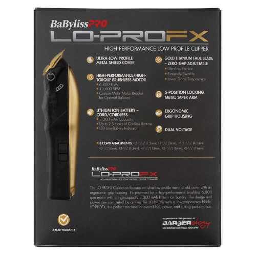 Babyliss Pro BaBylissPRO LoPROFX Hair Clipper in Gold