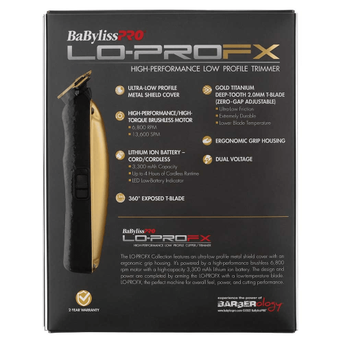 BaBylissPRO Lo-PROFX Hair Trimmer in Gold