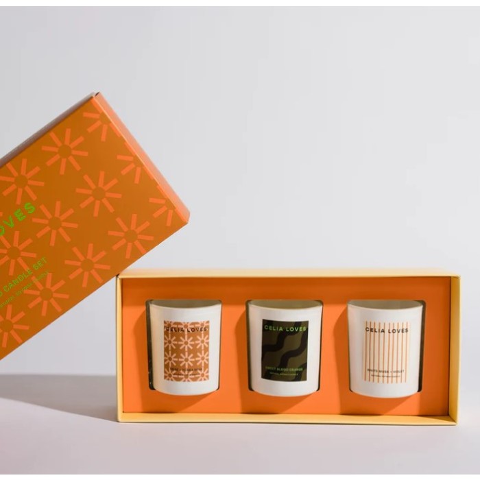 Celia Loves European Holiday Trio Candle Set