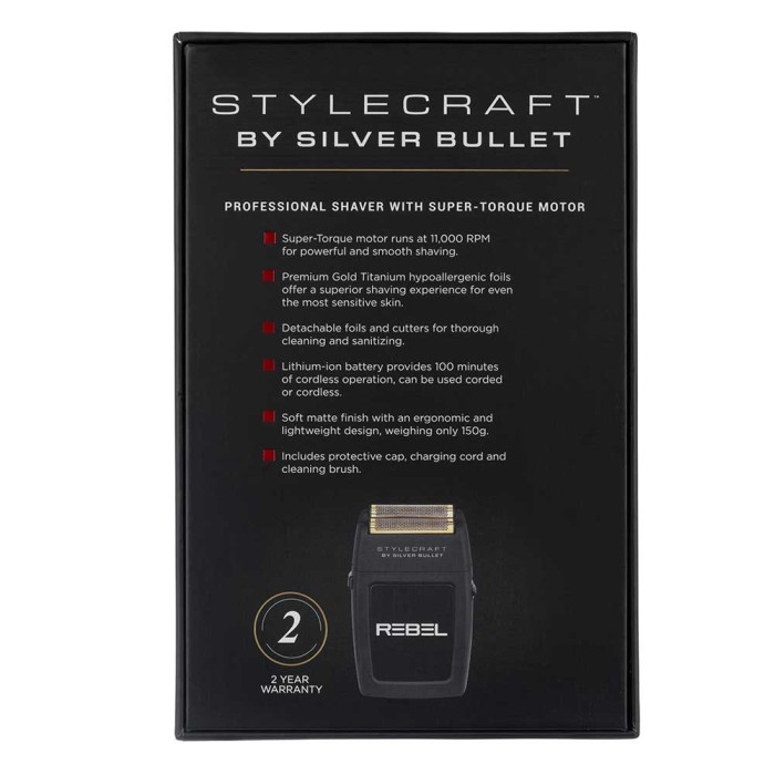 Silver Bullet StyleCraft Rebel Shaver Silver Bullet StyleCraft Rebel Shaver