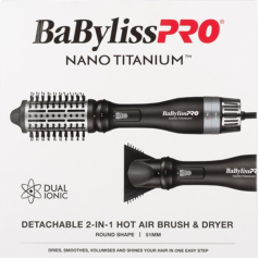 Nano Titanium Detachable 2 In 1 Hot Air Brush and Dryer 
