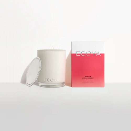 Ecoya Madison Candle and Hand Cream in Guava & Lychee Sorbet 