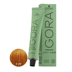 Igora Zero Ammonia Permanent Color Creme 7-77 Medium Blonde Copper Extra
