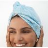 Louvelle RIVA Hair Towel Wrap - Aqua Stripe