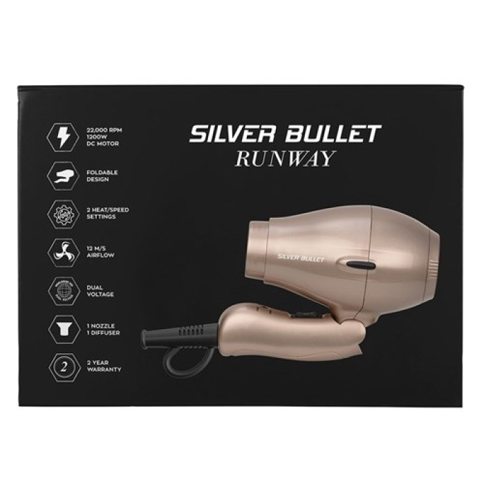 Silver Bullet Runway Foldable Mini Travel Hair Dryer