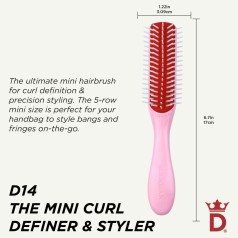 D14 5 Row Mini Styler Pink Crush Brush 