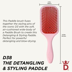 D38 Pastel Pink Power Paddle Brush 