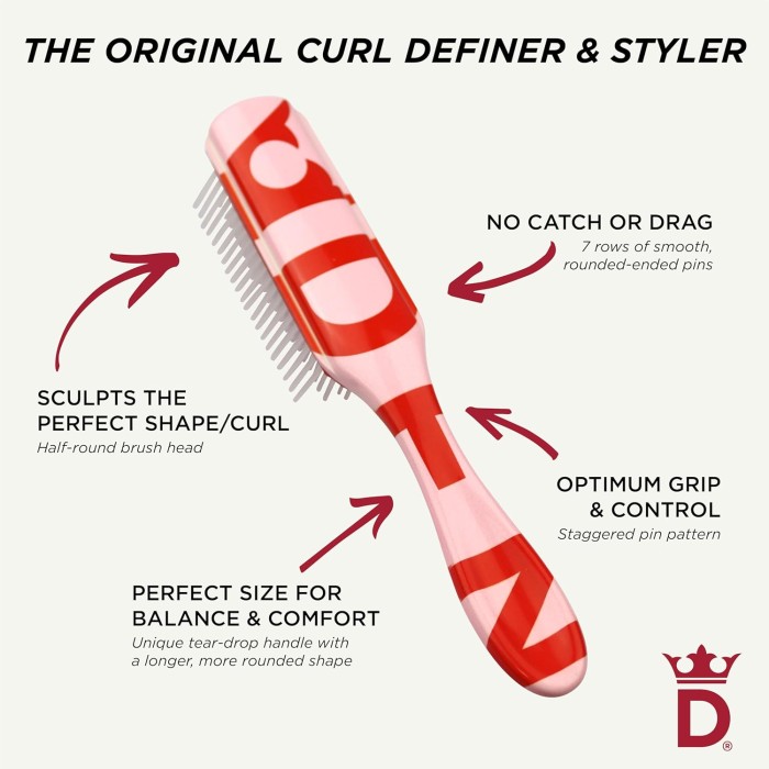 Denman Brushes D3 7 Row Styler Pink Brush