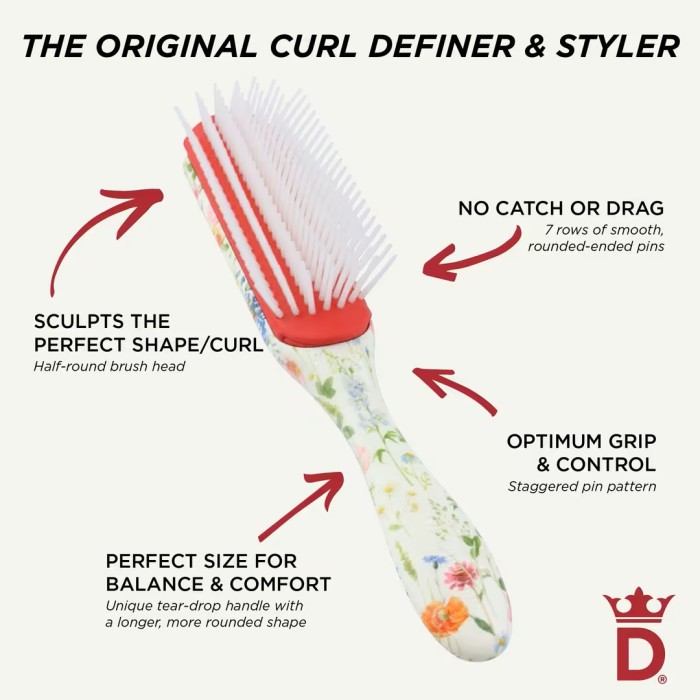 Denman Brushes D3 7 Row Styler Floral Fantasies Brush