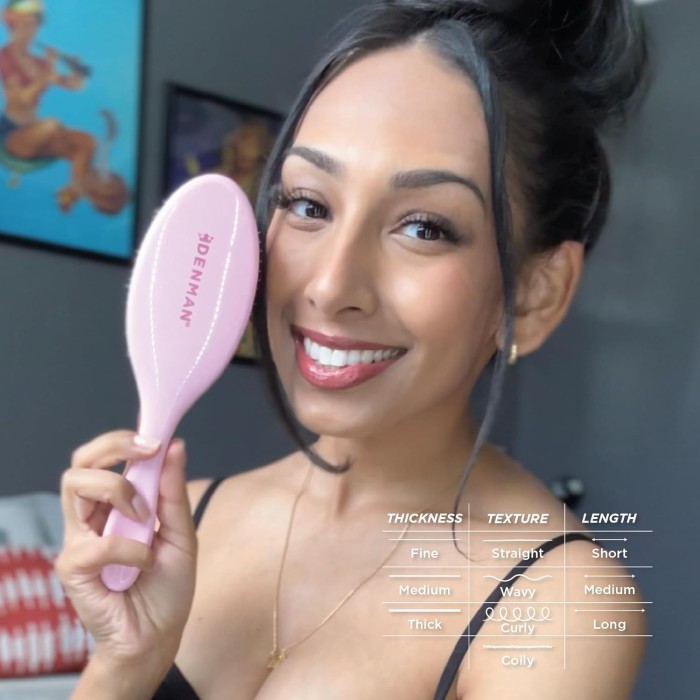 Denman Brushes D81M Pastel Pink Style & Shine Brush