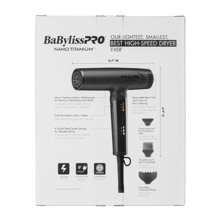 BaBylissPRO Nano Light Ionic Hair Dryer