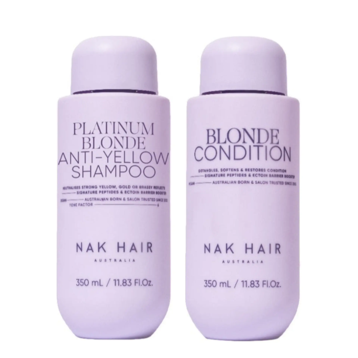 NAK Platinum Blonde Anti-Yellow Shampoo and Conditioner Duo