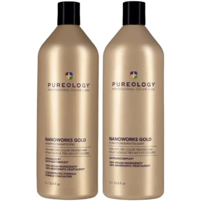 Pureology Nanoworks Gold Shampoo and Conditioner 1 Litre Duo