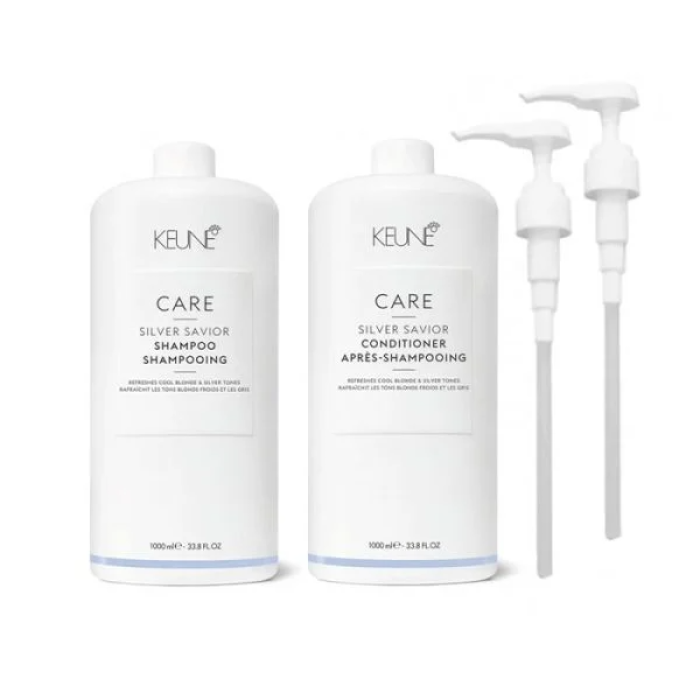 Keune Silver Savior Shampoo and Conditioner Duo 1 Litre with Pumps