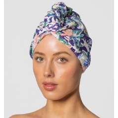 RIVA Hair Towel Wrap - Floral Ikat 