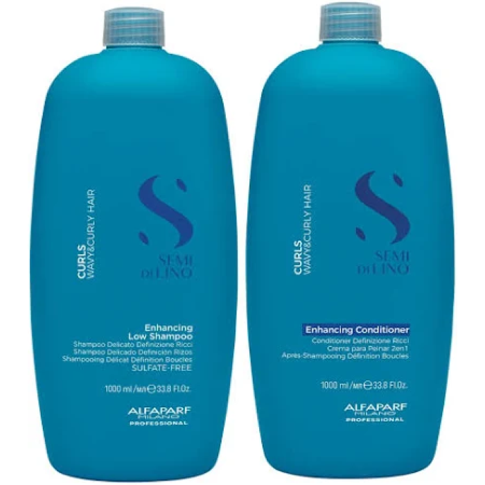 Alfaparf Semi Di Lino Curls Enhancing Shampoo and Conditioner 1 Litre Duo