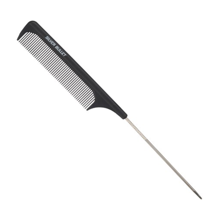 Silver Bullet Carbon Metal Tail Comb