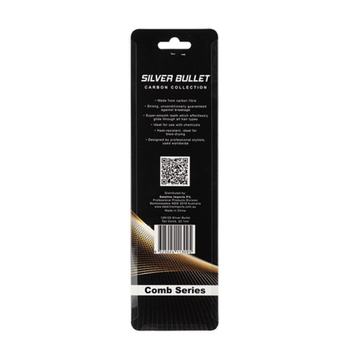 Silver Bullet Carbon Metal Tail Comb