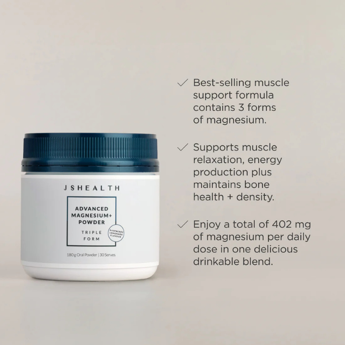 JSHealth Advanced Magnesium+ Powder - Raspberry Lemonade