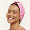 Louvelle Amelie Shower Cap in Pink Houndstooth