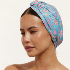 Amelie Shower Cap - Teal Hibiscus 