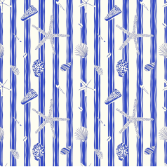 DAHLIA shower cap in Marine Stripe 