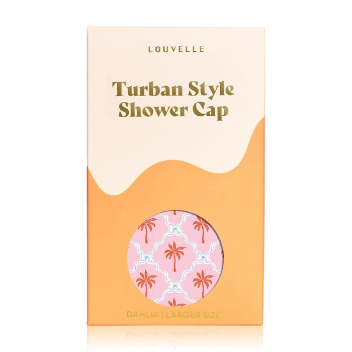 Louvelle Dahlia shower Cap in Moroccan Palm