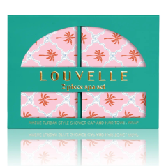 Moroccan Palm Spa Gift Set (Hair Towel + Shower Cap) 