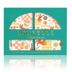 Santorini Sun Spa Gift Set (Hair Towel + Shower Cap) 